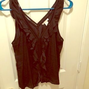 H&M black ruffles tank top